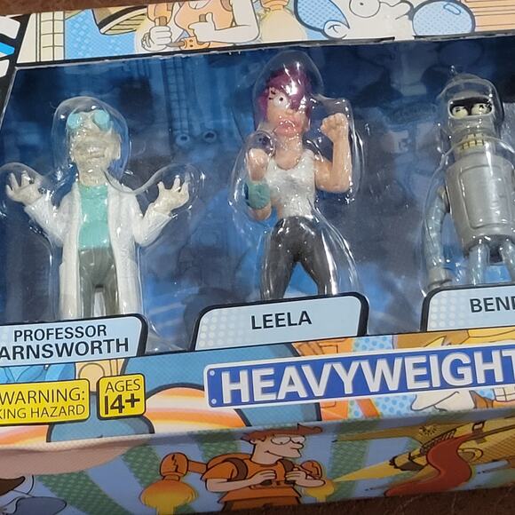 Futurama Series 1 Heavyweights Die Cast 4 x Figure Box Set, Leela Fry Bender New - Picture 5 of 11